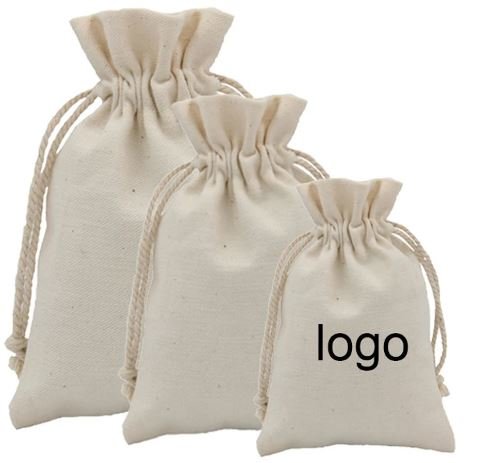 Bolsa con cordón y logotipo - Cotton Tote Factory