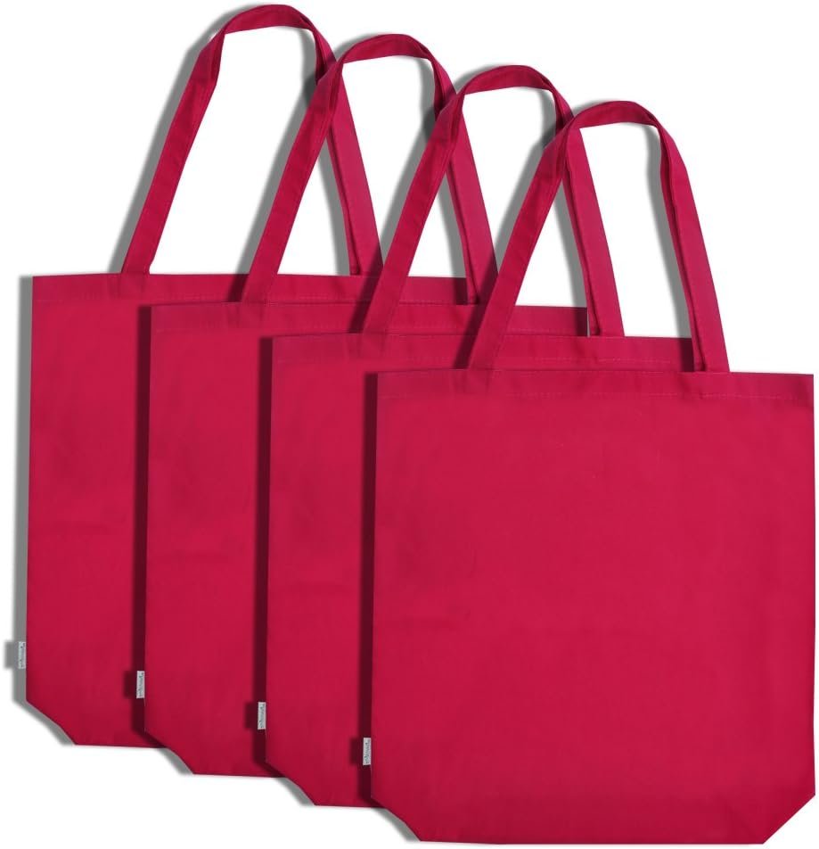 Bolsa de algodón de 180 g/m² en color rojo - Cotton Tote Factory