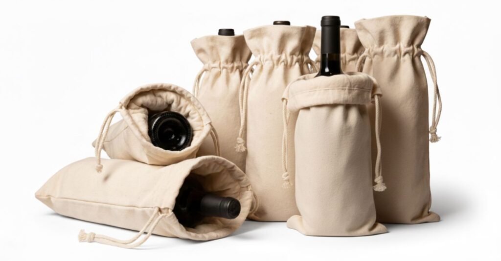 1 Bolsas de algodón natural para vino