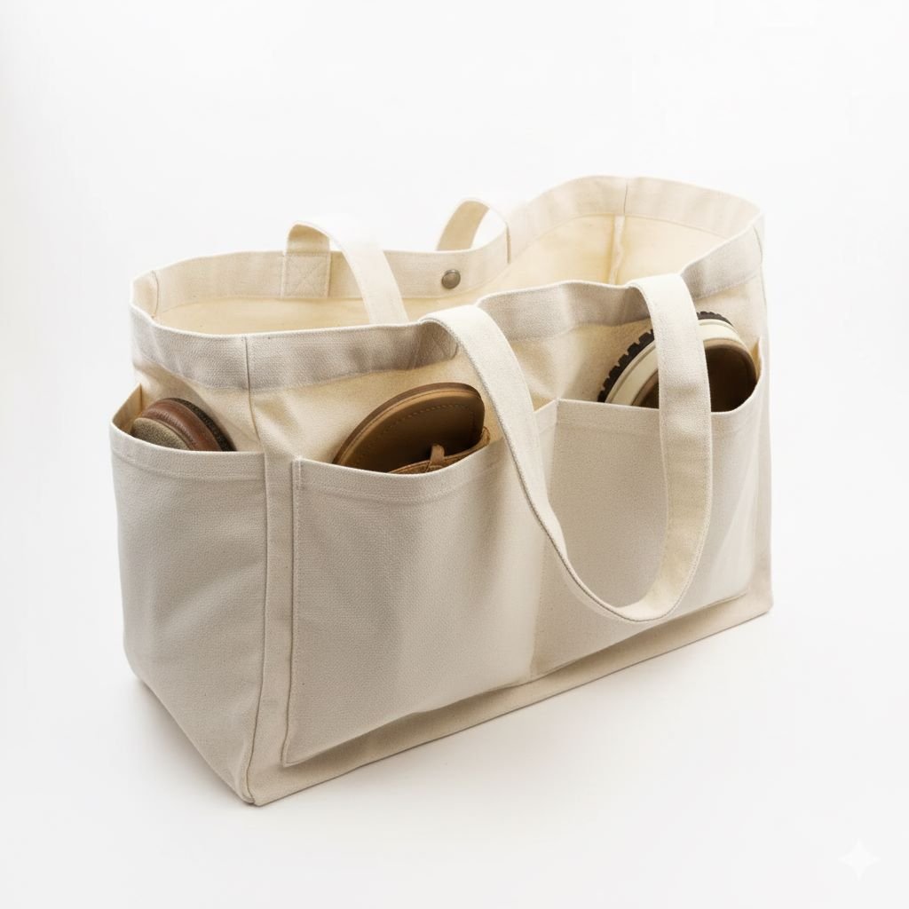 BOLSA DE MANTA DE ALGODÓN Y LONA NATURAL PARA ZAPATOS