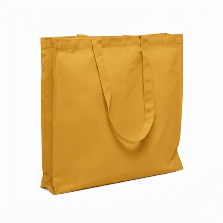 Bolsa de lona de algodón de 200 gsm con tres lados, color amarillo