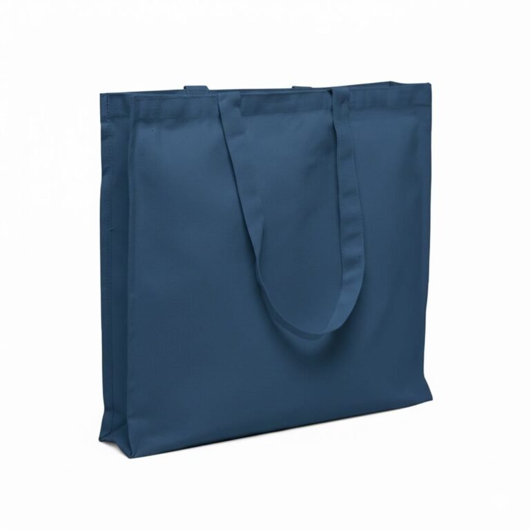 Bolsa de lona de algodón de 200 gsm con tres lados, color azul