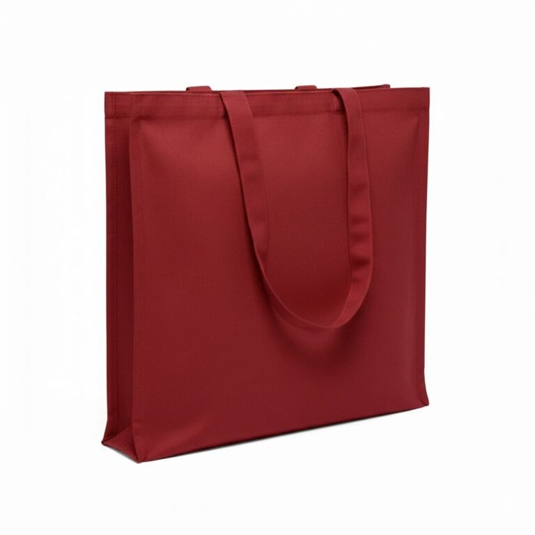 Bolsa de lona de algodón de 200 gsm con tres lados, color rojo