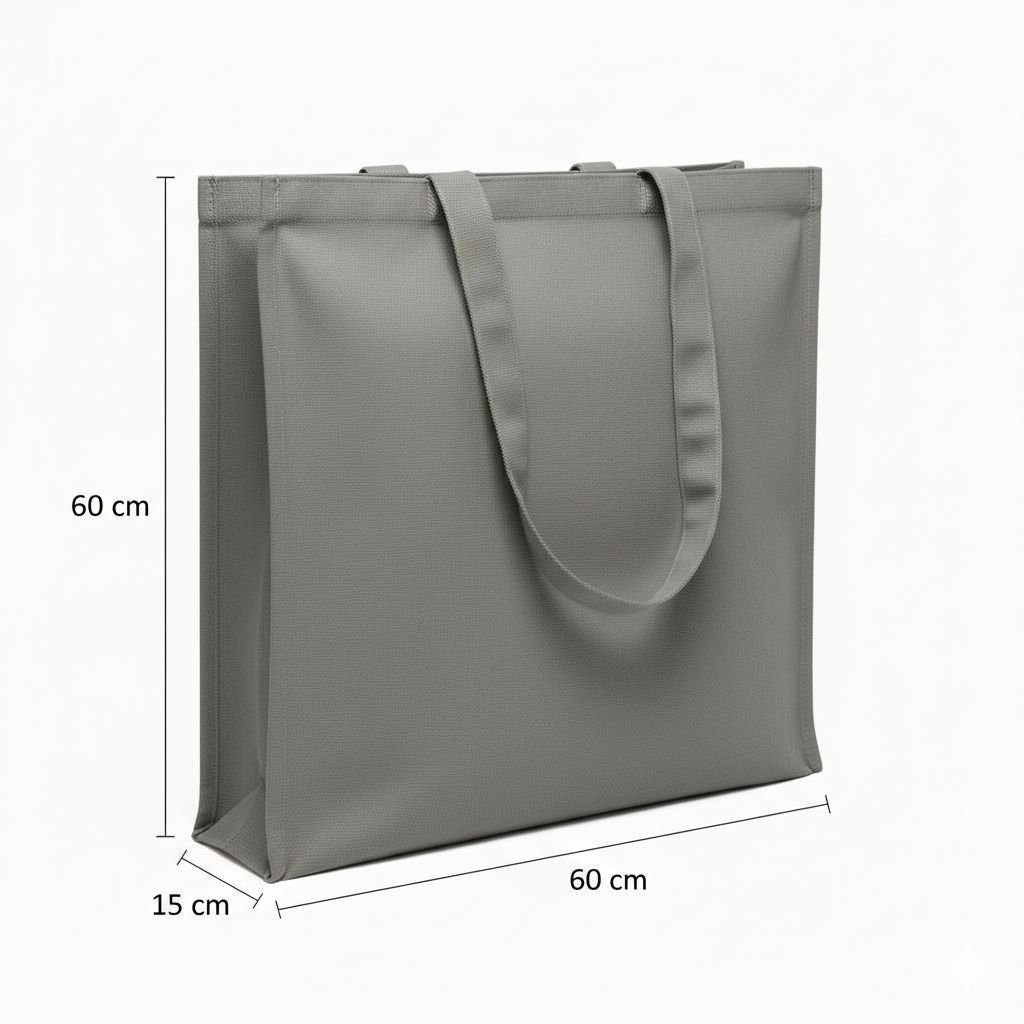 Bolsa de lona de algodón resistente de 240 gsm con bolsillo de 3 lados y medidas