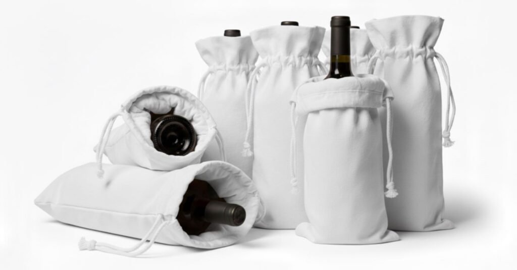 Bolsas de lona de algodón super blanco vino