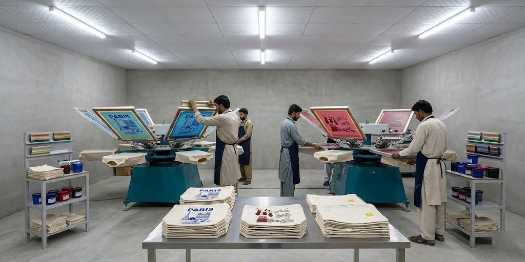 Bolsas estampadas con serigrafía, diseño parisino