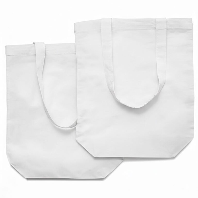 Bolso de mano de algodón de 140 gsm con base blanca