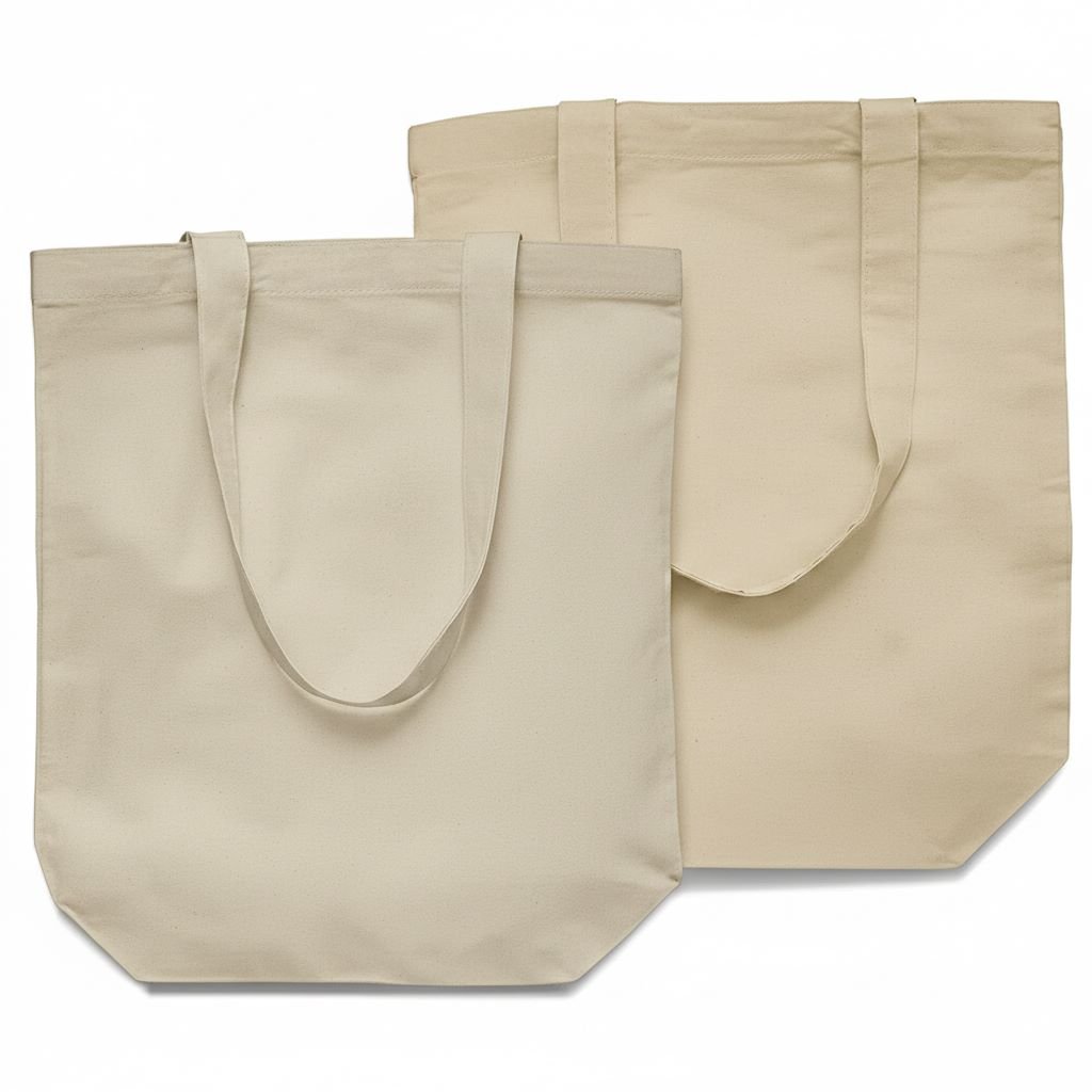 Bolso tote de algodón de 140 gsm con base de color crudo natural