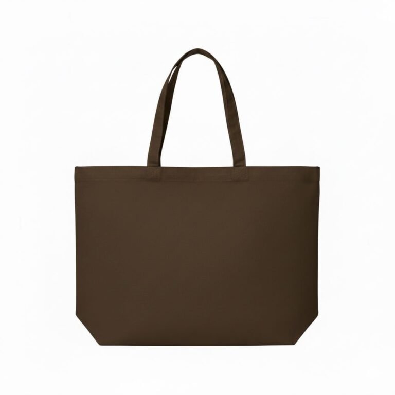 Bolso tote de algodón de 200 gsm con base en color marrón