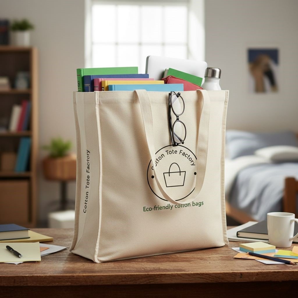 Bolso tote de lona de 240 gsm con 3 lados, ideal para estudiantes