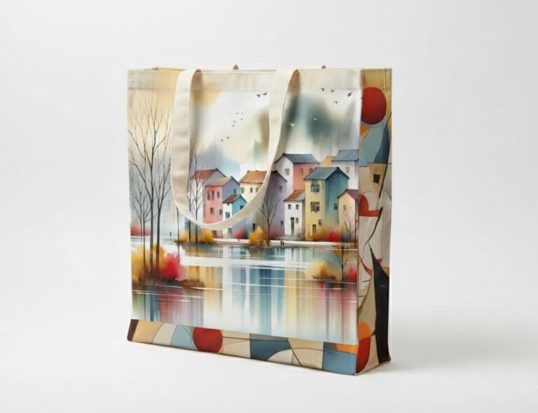 Bolso tote de lona de 240 gsm con estampado digital en 3 caras