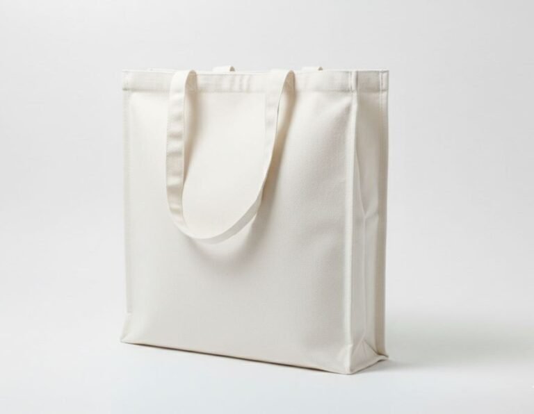 Bolso tote de lona de 240 gsm con tres lados, color blanco roto