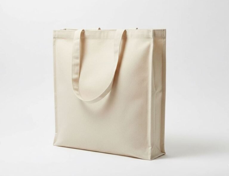 Bolso tote de lona de 240 gsm con tres lados, color natural puro