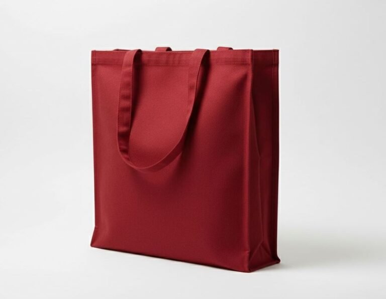Bolso tote de lona de 240 gsm con tres lados, color rojo