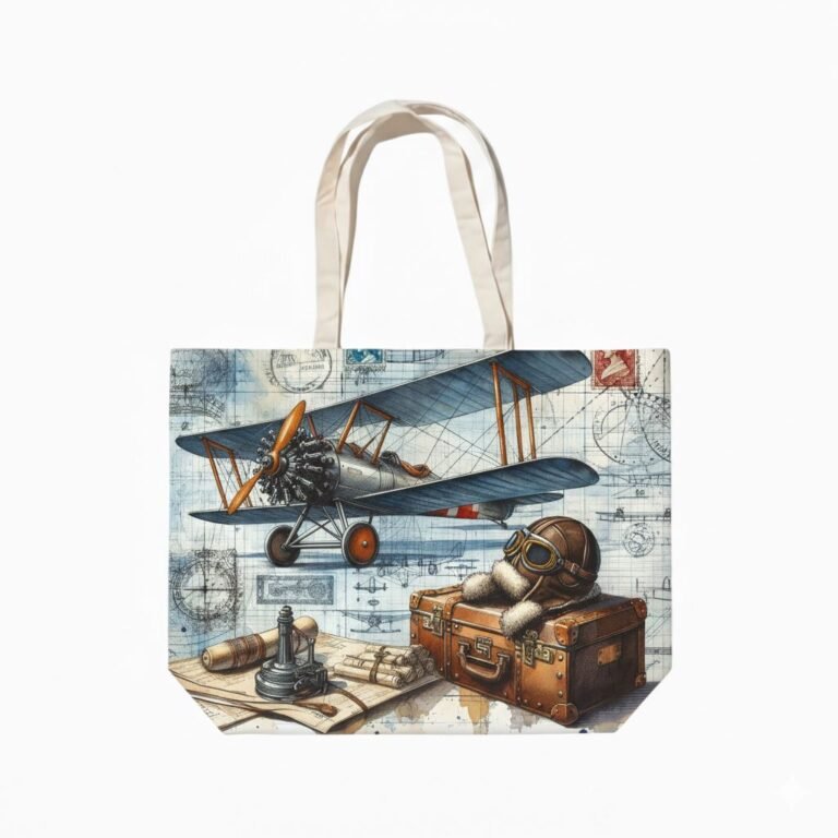 Bolso tote de lona de algodón con fuelle inferior y estampado digital 17