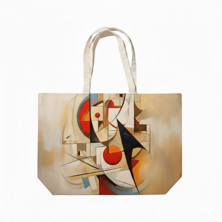 Bolso tote de lona de algodón con fuelle inferior y estampado digital 28