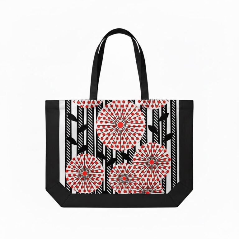 Bolso tote de lona de algodón con fuelle inferior y estampado serigrafiado sobre tela natural 18