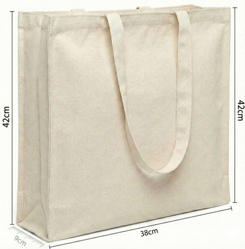 Bolso tote de lona de algodón de 180 gsm con estampado en tres lados
